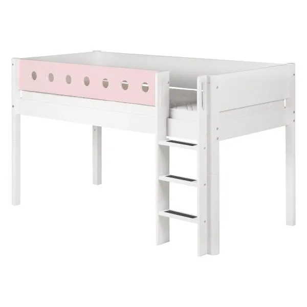 Flexa White Spielbett 90x190 gerade Leiter in weiß/rosa Flexa White Spielbett 90x190 gerade Leiter in weiß/rosa