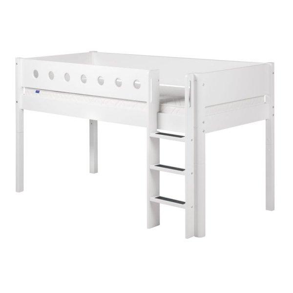 Flexa White Spielbett 90x200 gerade Leiter in weiß/weiß Flexa White Spielbett 90x200 gerade Leiter in weiß/weiß