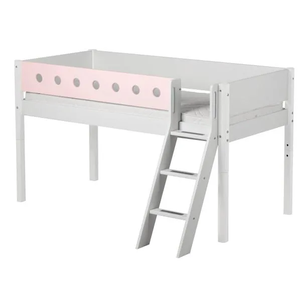 Flexa White Spielbett 90x190 Schrägleiter in weiß/rosa Flexa White Spielbett 90x190 Schrägleiter in weiß/rosa