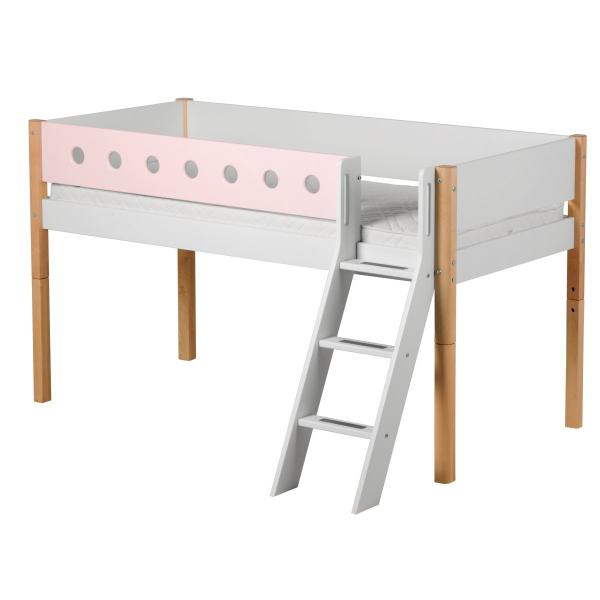 Flexa White Spielbett 90x200 Schrägleiter in weiß/birke/rosa Flexa White Spielbett 90x200 Schrägleiter in weiß/birke/rosa