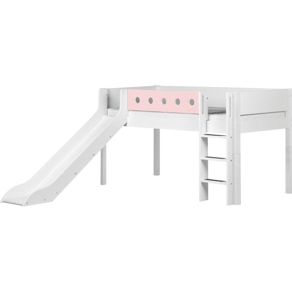 Flexa White Rutschbett 90x190 gerade Leiter weiß/weiß/rosa Flexa White Rutschbett 90x190 gerade Leiter weiß/weiß/rosa