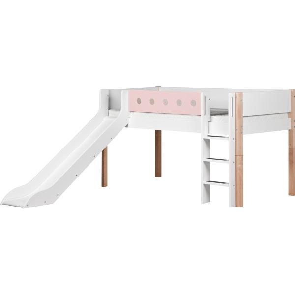Flexa White Rutschbett 90x190 gerade Leiter weiß/birke/rosa Flexa White Rutschbett 90x190 gerade Leiter weiß/birke/rosa
