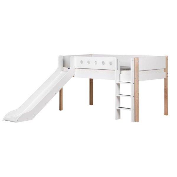 Flexa White Rutschbett 90x200 gerade Leiter in birke/weiß Flexa White Rutschbett 90x200 gerade Leiter in birke/weiß