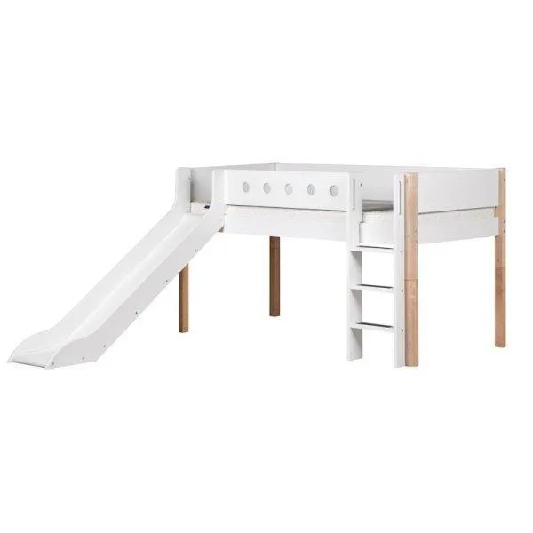 Flexa White Rutschbett 90x200 gerade Leiter in birke/weiß Flexa White Rutschbett 90x200 gerade Leiter in birke/weiß