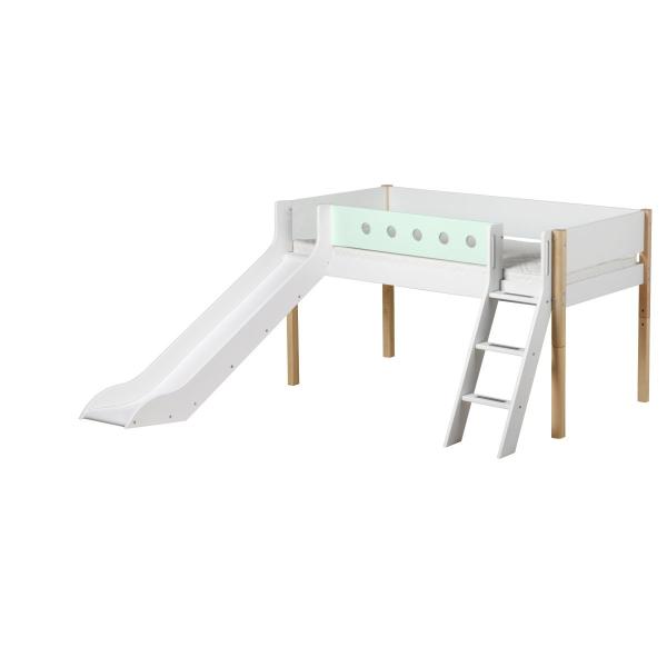 Flexa White Rutschbett 90x190 Schrägl. weiß/birke/mintgrün Flexa White Rutschbett 90x190 Schrägl. weiß/birke/mintgrün