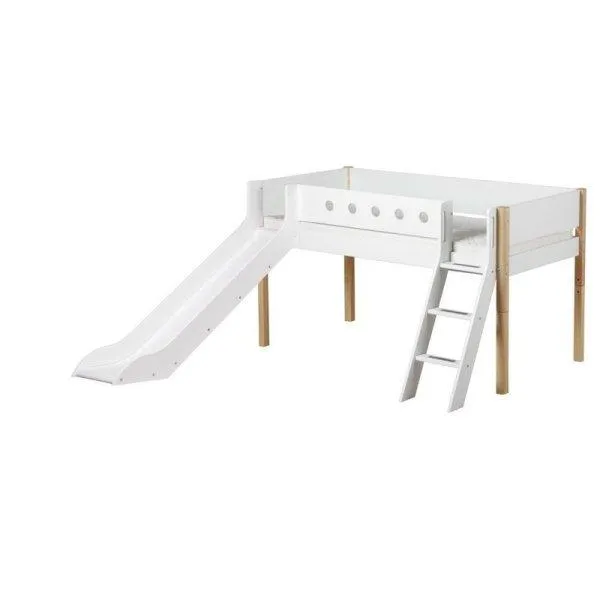 Flexa White Rutschbett 90x200 Schrägleiter in birke/weiß Flexa White Rutschbett 90x200 Schrägleiter in birke/weiß