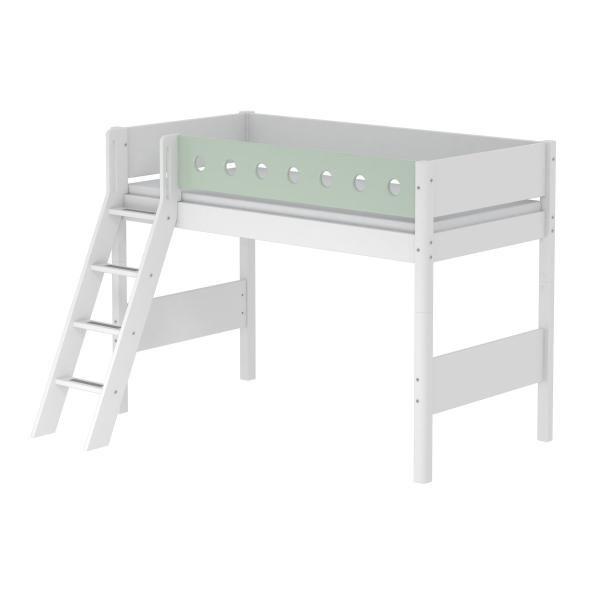 Flexa White Mittelhochb. 90x190 Schrägl. weiß/weiß/mintgrün Flexa White Mittelhochb. 90x190 Schrägl. weiß/weiß/mintgrün