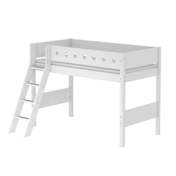 Flexa White Mittelhochbett 90x190 Schrägl. weiß/weiß/weiß Flexa White Mittelhochbett 90x190 Schrägl. weiß/weiß/weiß