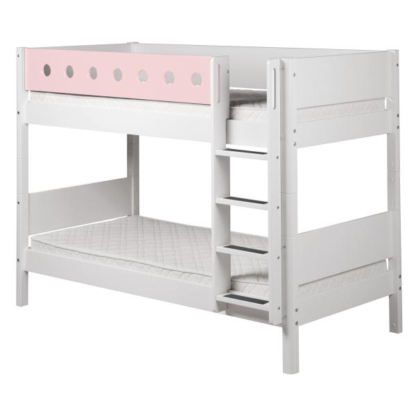 Flexa White Etagenbett 90x190 gerade Leiter weiß/weiß/rosa Flexa White Etagenbett 90x190 gerade Leiter weiß/weiß/rosa