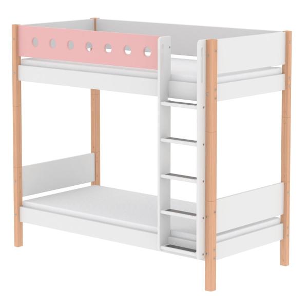 Flexa White extra hohes Etagenbett 90x200 weiß/birke/rosa Flexa White extra hohes Etagenbett 90x200 weiß/birke/rosa