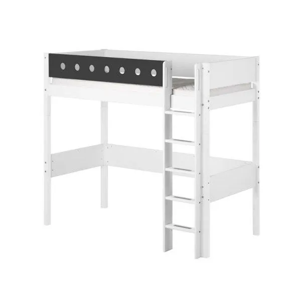 Flexa White Hochbett 90x190 gerade Leiter in weiß/grau Flexa White Hochbett 90x190 gerade Leiter in weiß/grau