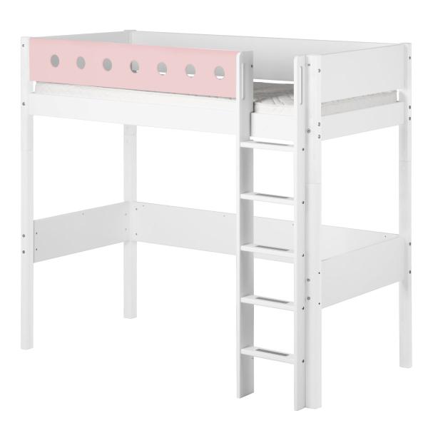 Flexa White Hochbett 90x190 gerade Leiter in weiß/weiß/rosa Flexa White Hochbett 90x190 gerade Leiter in weiß/weiß/rosa