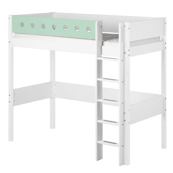 Flexa White Hochbett 90x200 gerade Leiter weiß/weiß/mintgrün Flexa White Hochbett 90x200 gerade Leiter weiß/weiß/mintgrün