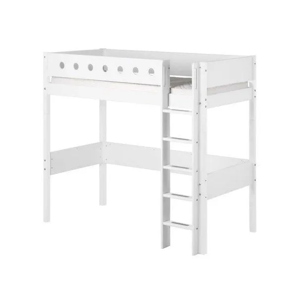 Flexa White Hochbett 90x200 gerade Leiter in weiß Flexa White Hochbett 90x200 gerade Leiter in weiß