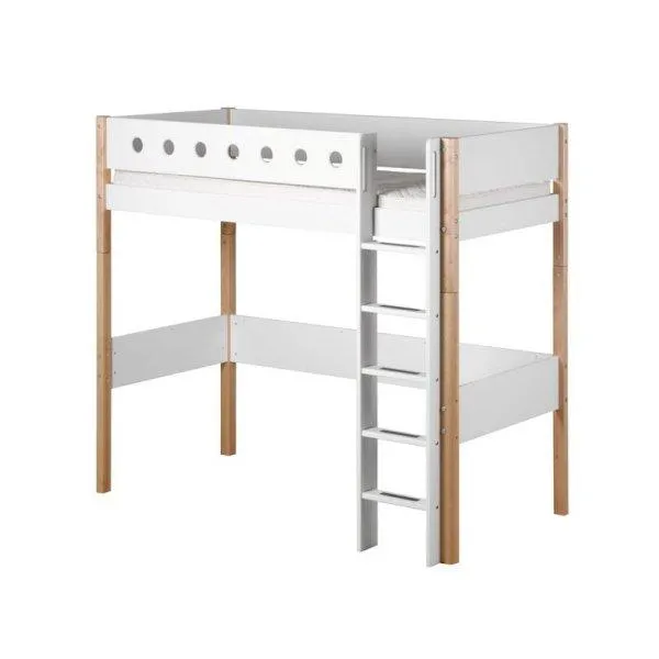 Flexa White Hochbett 90x200 gerade Leiter in birke/weiß Flexa White Hochbett 90x200 gerade Leiter in birke/weiß