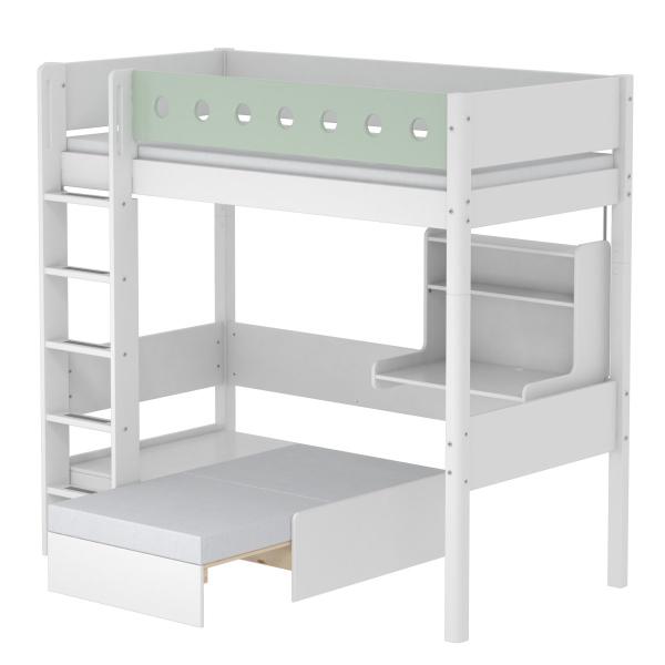 Flexa White Hochb. CASA 90x190 gerade L. weiß/weiß/mintgrün Flexa White Hochb. CASA 90x190 gerade L. weiß/weiß/mintgrün