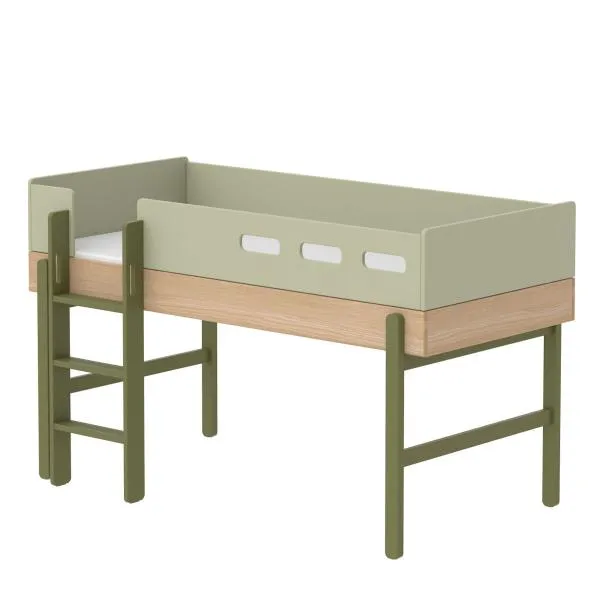 Flexa Popsicle Halbhohes Bett mit gerader Leiter in 90x200 Kiwi Flexa Popsicle Halbhohes Bett mit gerader Leiter in 90x200 Kiwi