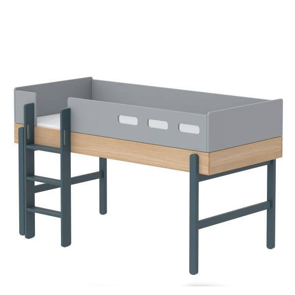 Flexa Popsicle Halbhohes Bett mit gerader Leiter in 90x200 Blueberry Flexa Popsicle Halbhohes Bett mit gerader Leiter in 90x200 Blueberry