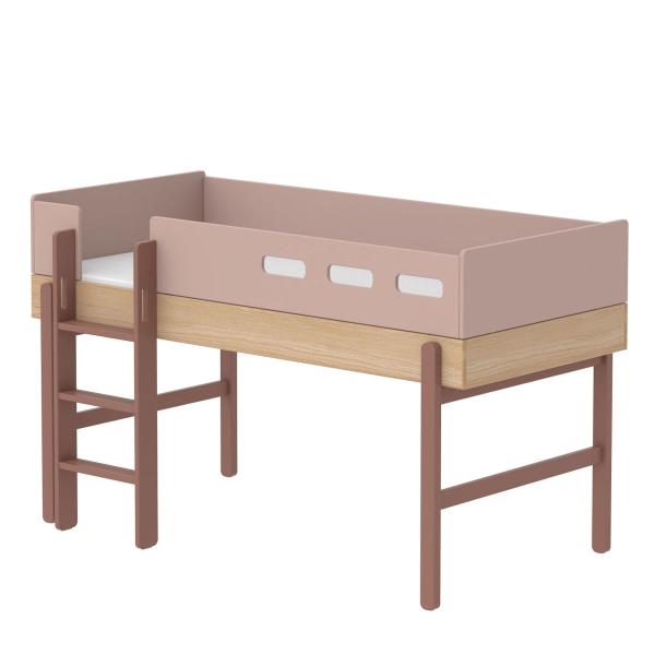 Flexa Popsicle Halbhohes Bett mit gerader Leiter in 90x200 Cherry Flexa Popsicle Halbhohes Bett mit gerader Leiter in 90x200 Cherry
