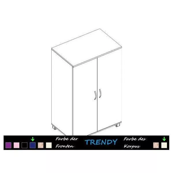 Trendy Kleiderschrank 2 Türen, weiss/blau