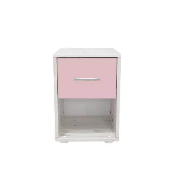 Classic Nachttisch 1 Schublade Kieferweiß/Rosa Classic Nachttisch 1 Schublade Kieferweiß/Rosa