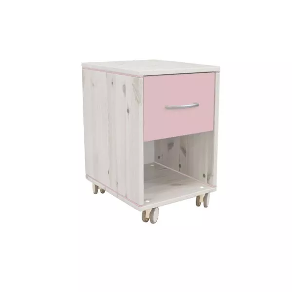 Classic Nachttisch 1 Schublade Kieferweiß/Rosa Classic Nachttisch 1 Schublade Kieferweiß/Rosa