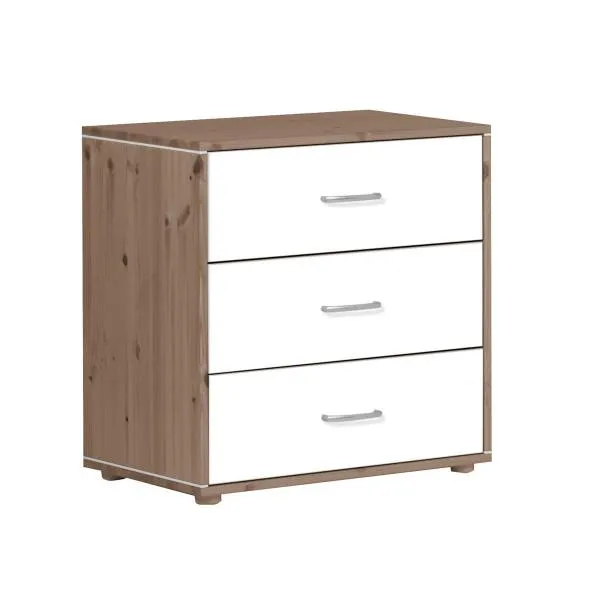 Classic Kommode 3 Schübe Terra/Lack weiß Classic Kommode 3 Schübe Terra/Lack weiß