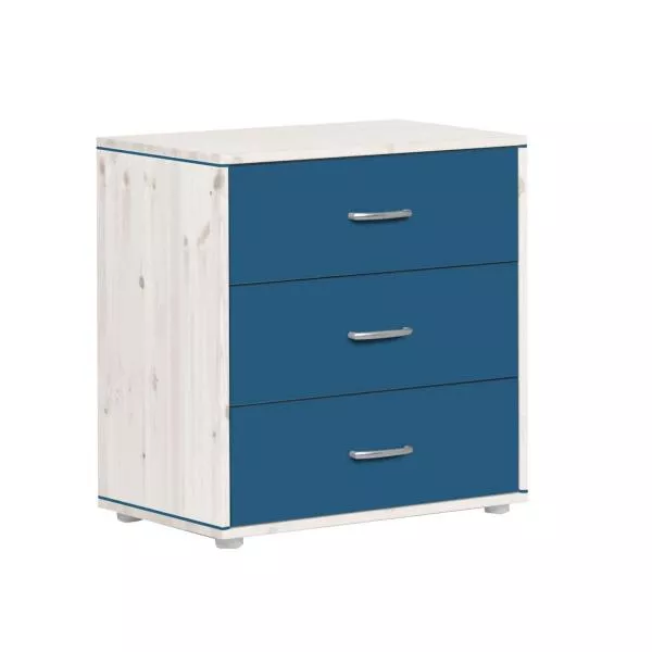 Classic Kommode 3 Schübe Kieferweiß/Nordic Blue Classic Kommode 3 Schübe Kieferweiß/Nordic Blue