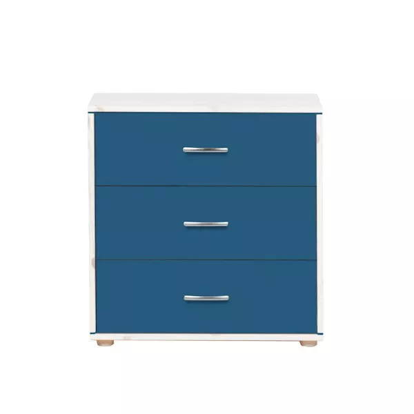 Classic Kommode 3 Schübe Kieferweiß/Nordic Blue Classic Kommode 3 Schübe Kieferweiß/Nordic Blue