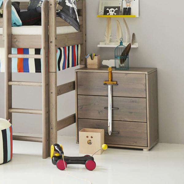 Classic Kommode 3 Schübe Terra/Lack weiß/Weiß Classic Kommode 3 Schübe Terra/Lack weiß/Weiß
