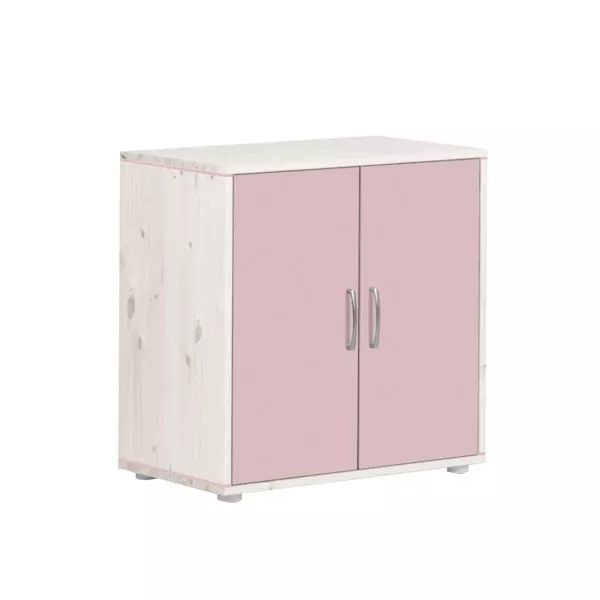 Classic Kommode 2 Türen Kieferweiß/Rosa Classic Kommode 2 Türen Kieferweiß/Rosa
