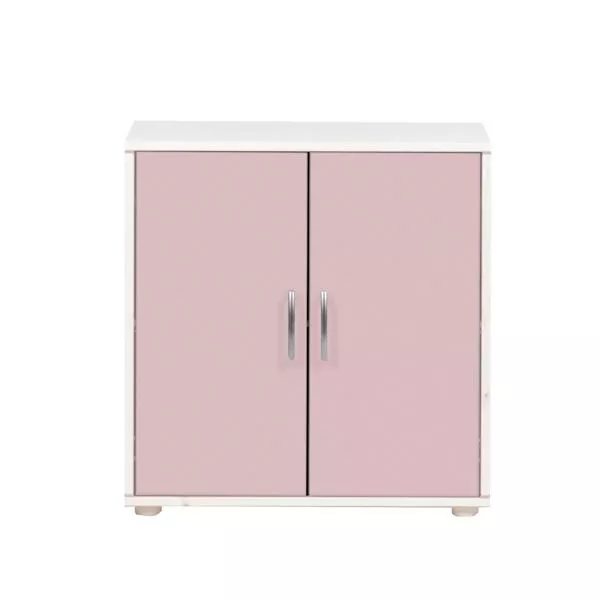 Classic Kommode 2 Türen Kieferweiß/Rosa Classic Kommode 2 Türen Kieferweiß/Rosa