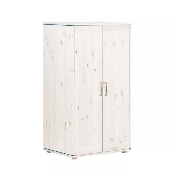 Kleiderschrank 2 Türen Kieferweiß/Nordic Blue Kleiderschrank 2 Türen Kieferweiß/Nordic Blue