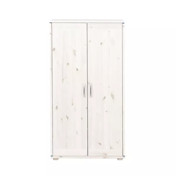 Kleiderschrank 2 Türen Kieferweiß/Nordic Blue Kleiderschrank 2 Türen Kieferweiß/Nordic Blue