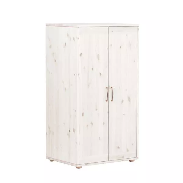 Kleiderschrank 2 Türen Kieferweiß/Rosa Kleiderschrank 2 Türen Kieferweiß/Rosa