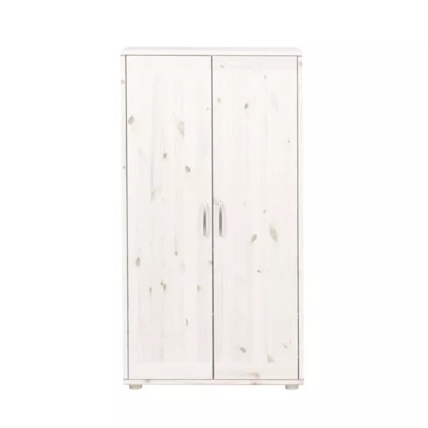 Kleiderschrank 2 Türen Kieferweiß/Rosa Kleiderschrank 2 Türen Kieferweiß/Rosa