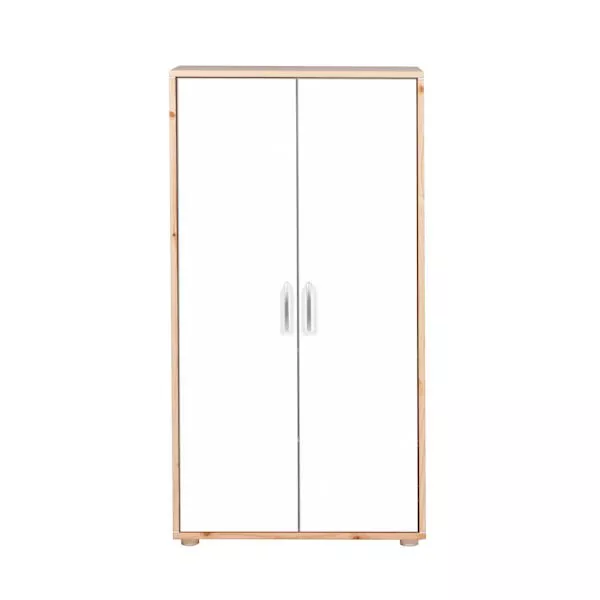 Kleiderschrank 2 Türen Kiefer/Lack weiß Kleiderschrank 2 Türen Kiefer/Lack weiß