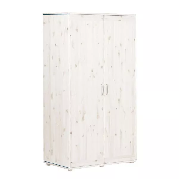 Kleiderschrank 2 Türen Kieferweiß/Nordic Blue Kleiderschrank 2 Türen Kieferweiß/Nordic Blue