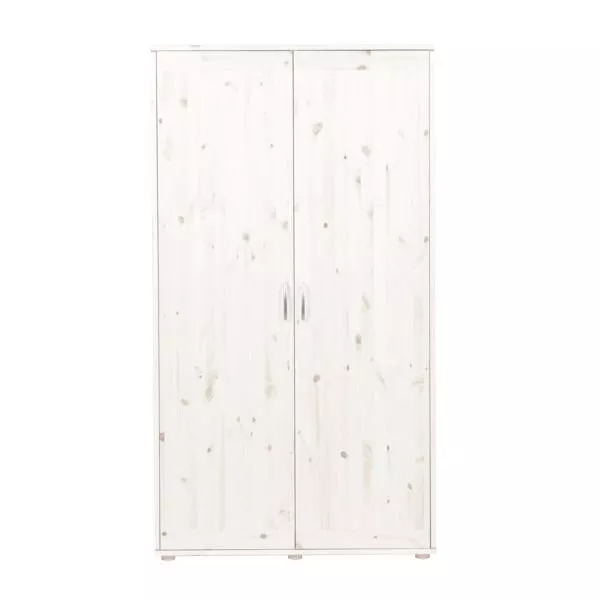 Kleiderschrank 2 Türen Kieferweiß/Rosa Kleiderschrank 2 Türen Kieferweiß/Rosa