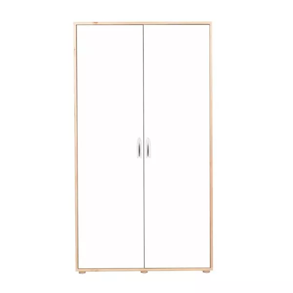 Kleiderschrank 2 Türen Kiefer/Lack weiß Kleiderschrank 2 Türen Kiefer/Lack weiß