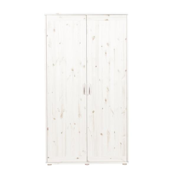 Classic Schrank 2 Tür, 4 Einlegeb., 2 Kleiderst. weiß/türkis