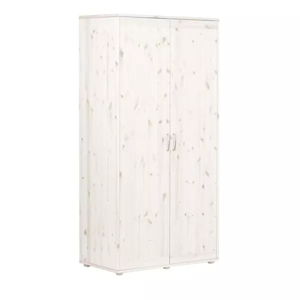 Extrahoher Schrank 2 Türen Kieferweiß/Rosa Extrahoher Schrank 2 Türen Kieferweiß/Rosa