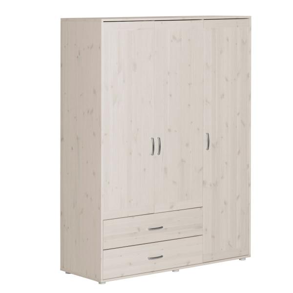 Flexa Classic Kleiderschrank 3 Türen, 2 Schubladen weiß/lila Flexa Classic Kleiderschrank 3 Türen, 2 Schubladen weiß/lila