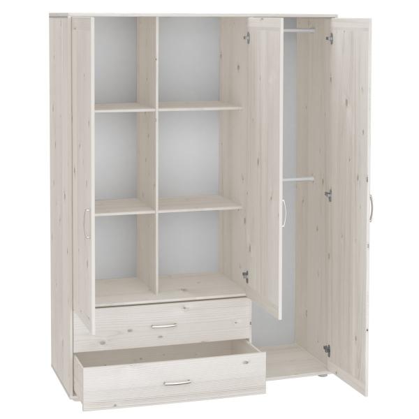 Flexa Classic Kleiderschrank 3 Türen, 2 Schubladen weiß/lila Flexa Classic Kleiderschrank 3 Türen, 2 Schubladen weiß/lila