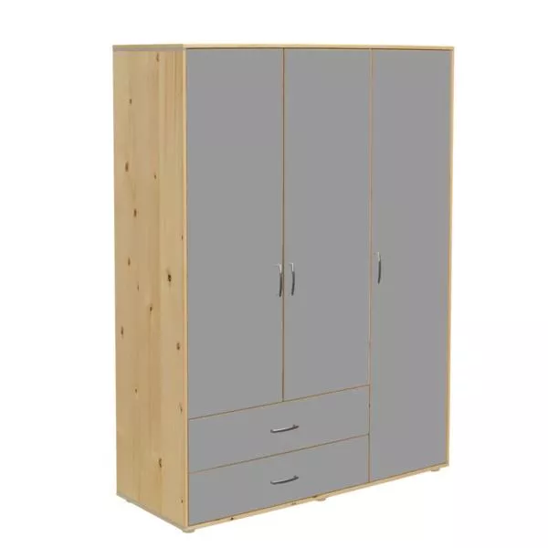 Schrank 3 Türen 2 Schübe Kiefer/Urban Grey Schrank 3 Türen 2 Schübe Kiefer/Urban Grey