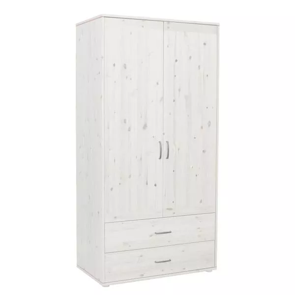 Kleiderschrank 2 Schübe 2 T. Kieferweiß/Rosa Kleiderschrank 2 Schübe 2 T. Kieferweiß/Rosa