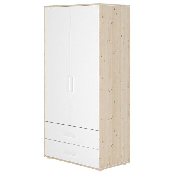 Flexa Näst Kleiderschrank 2 Türen 2 Schübe Natur/Weiß Flexa Näst Kleiderschrank 2 Türen 2 Schübe Natur/Weiß