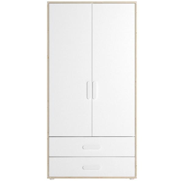 Flexa Näst Kleiderschrank 2 Türen 2 Schübe Natur/Weiß Flexa Näst Kleiderschrank 2 Türen 2 Schübe Natur/Weiß