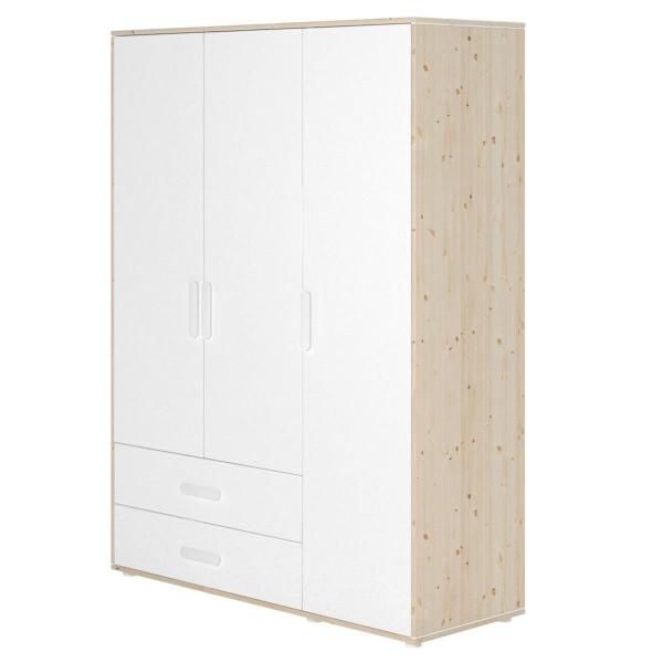 Flexa Näst Kleiderschrank 3 Türen 2 Schübe Natur/Weiß Flexa Näst Kleiderschrank 3 Türen 2 Schübe Natur/Weiß