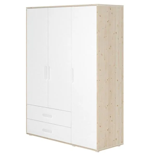 Flexa Näst Kleiderschrank 3 Türen 2 Schübe Natur/Weiß Flexa Näst Kleiderschrank 3 Türen 2 Schübe Natur/Weiß
